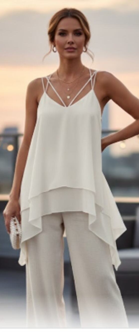 Hyfve Asymmetrical White Top | Adjustable Straps | Size Large | EUC